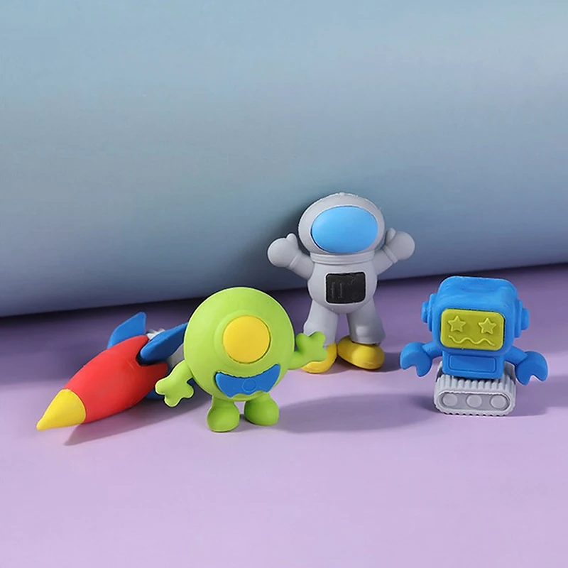 4pcs Meet with Alien Eraser Set Non-PVC Mini Rocket Astronaut Rubber Erasers for Kid's Gift School Student
4pcs Meet with Alien Eraser Set Non-PVC Mini Rocket Astronaut Rubber Erasers for Kid's Gift School Student