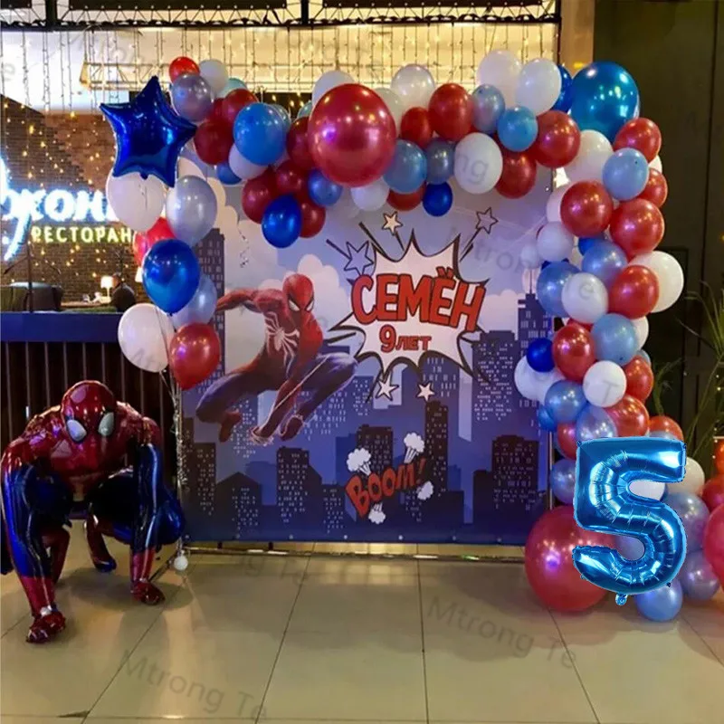 

1Set Spiderman Marvel Balloon Hero Latex Arch Garland Boy Birthday Party Decor Baby Shower Inflatable Globos Kids Toy Supplies