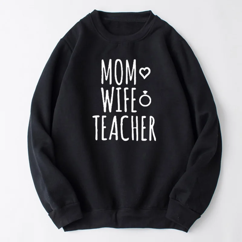 

ZBBRDD Забавный подарок для мамы, жены, матери, учителя, свитшот с круглым вырезом, Модный Топ с длинным рукавом, рубашка, хлопковый пуловер