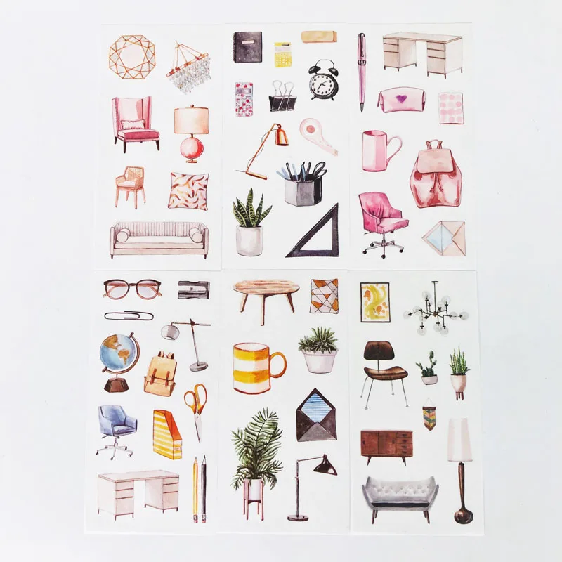 6 Sheets /Pack Modern Time Office Furnitures Paper Stickers DIY Decorative Sealing Paste Stick Label
6 Sheets /Pack Modern Time Office Furnitures Paper Stickers DIY Decorative Sealing Paste Stick Label