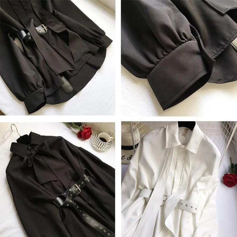 QWEEK Punk Shirt Dress Women Streetwear Japanese Harajuku Black Long Sleeve Mini Shirt Dress With Belt Casual High Street Dress
QWEEK Punk Shirt Dress Women Streetwear Japanese Harajuku Black Long Sleeve Mini Shirt Dress With Belt Casual High Street Dress