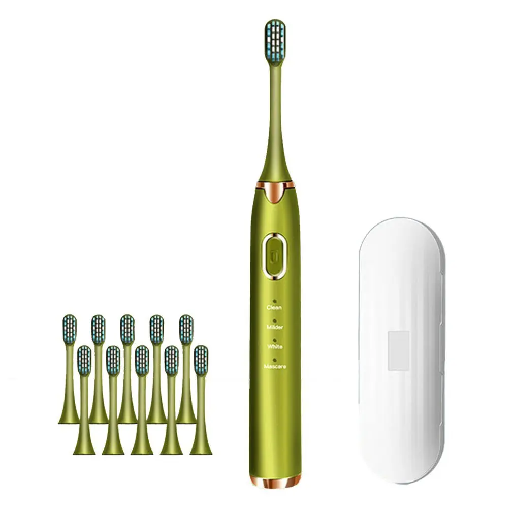 Ultrasonic Electric Toothbrush Adult Timer Brush 4 Modes USB Charger Rechargeable IPX7 Tooth Brush Replacement Heads Set
Ultrasonic Electric Toothbrush Adult Timer Brush 4 Modes USB Charger Rechargeable IPX7 Tooth Brush Replacement Heads Set