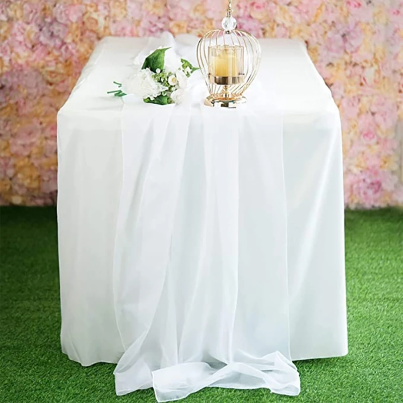 European Style Chiffon Table Runner Overlay Luxury Sheer Solid Color Rustic Tablecloth Cover for Bridal Shower Romantic
European Style Chiffon Table Runner Overlay Luxury Sheer Solid Color Rustic Tablecloth Cover for Bridal Shower Romantic