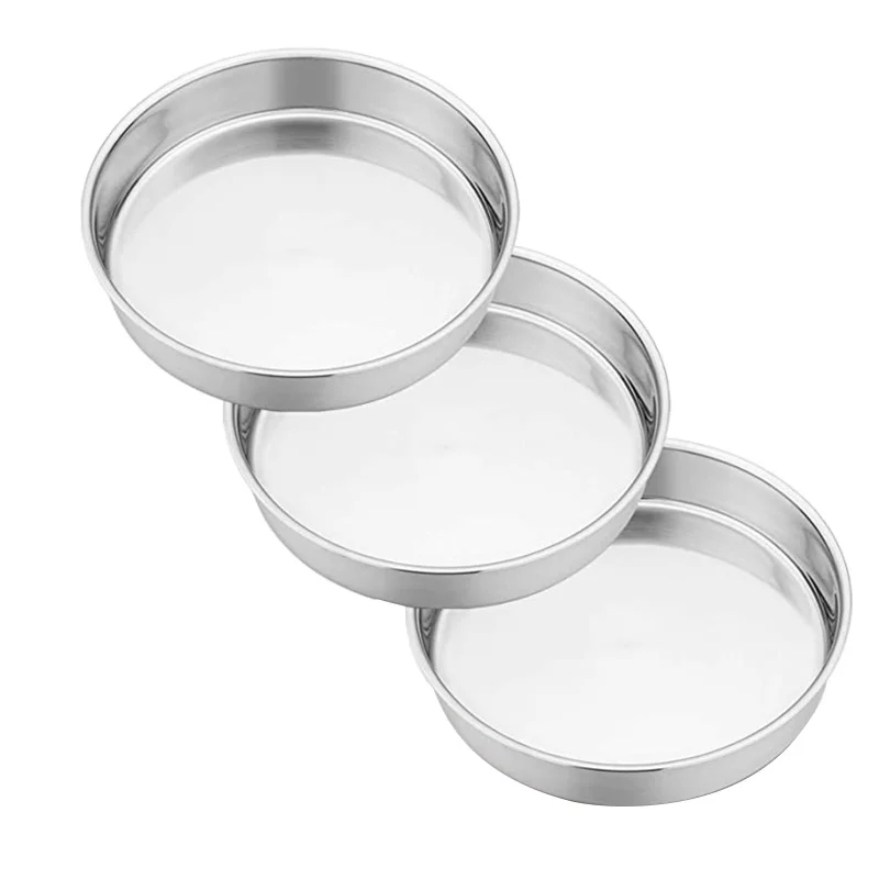 3 Pcs Round Baking Cake Pans Stainless Steel for Birthday Wedding Durable Leakproof Baking Mold Kitchen Bakeware Tools 
3 Pcs Round Baking Cake Pans Stainless Steel for Birthday Wedding Durable Leakproof Baking Mold Kitchen Bakeware Tools