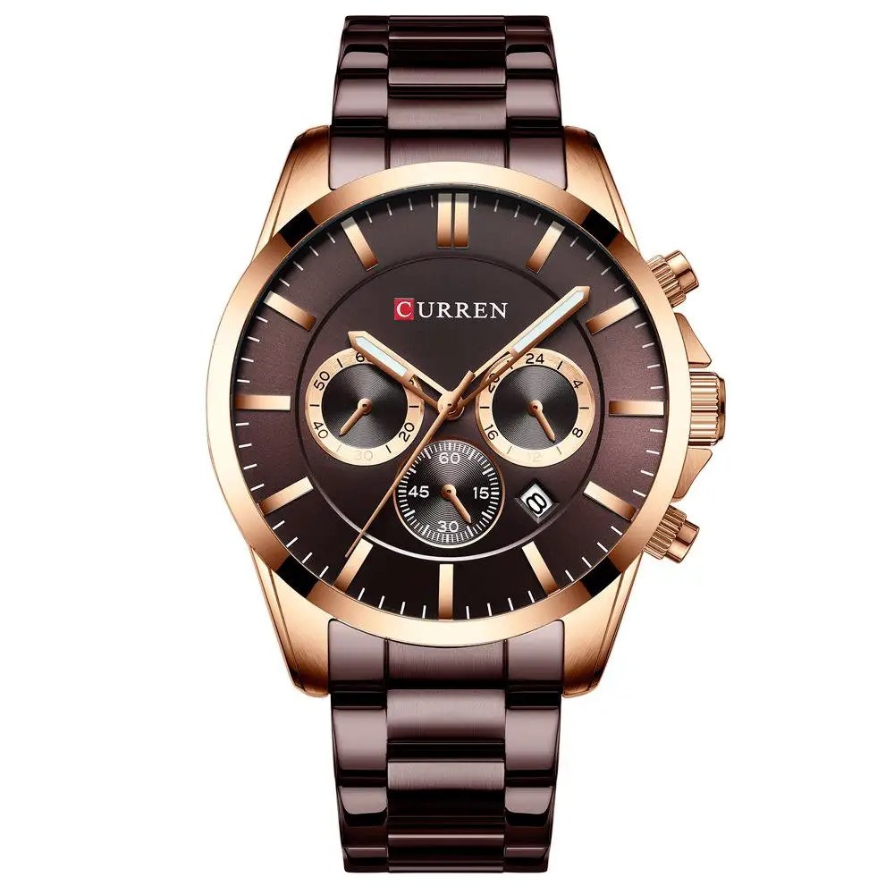 watch creative student men's watch business casual quartz watch waterproof three-eye six-pin steel band watch fashion men's watc 
watch creative student men's watch business casual quartz watch waterproof three-eye six-pin steel band watch fashion men's watc