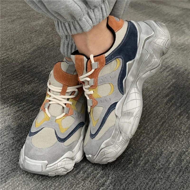 Spring Autumn Fashion Platform Women's Sneakers Casual Leather Handmade Female Chunky Shoes Tennis Sports Ladies Running Shoes
Spring Autumn Fashion Platform Women's Sneakers Casual Leather Handmade Female Chunky Shoes Tennis Sports Ladies Running Shoes