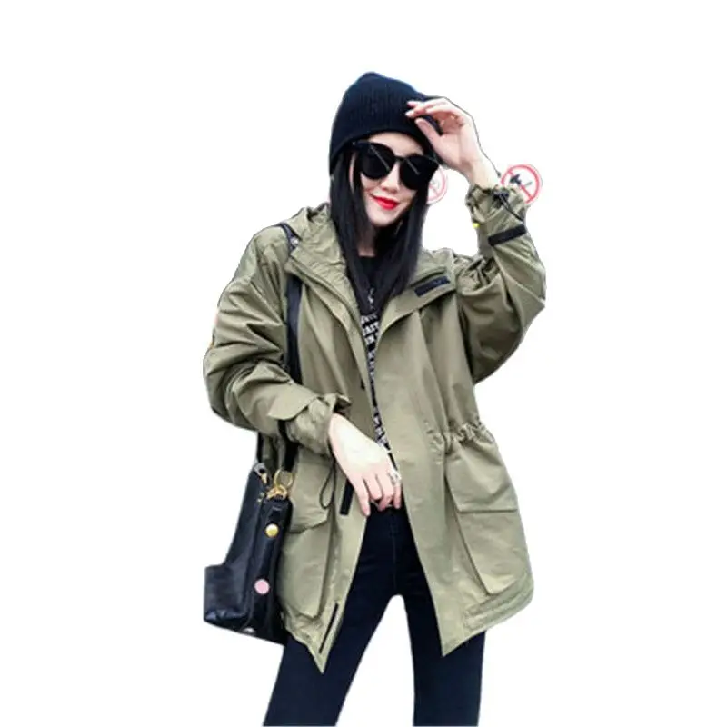 Fashion 2022 Spring Autumn Long Trench Coat New Korean Drawstring Waist Women's Clothing Hooded Windbreaker Black Outerwear G263
Fashion 2022 Spring Autumn Long Trench Coat New Korean Drawstring Waist Women's Clothing Hooded Windbreaker Black Outerwear G263