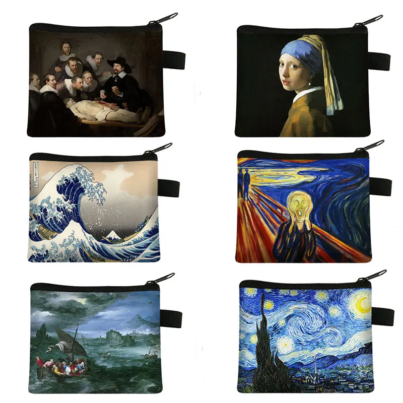 Van Gogh / Da Vinci Art Women Purse Bag Starry Night Card Mona Lisa Lady Earphone fashion popular Lipstick bags 
Van Gogh / Da Vinci Art Women Purse Bag Starry Night Card Mona Lisa Lady Earphone fashion popular Lipstick bags