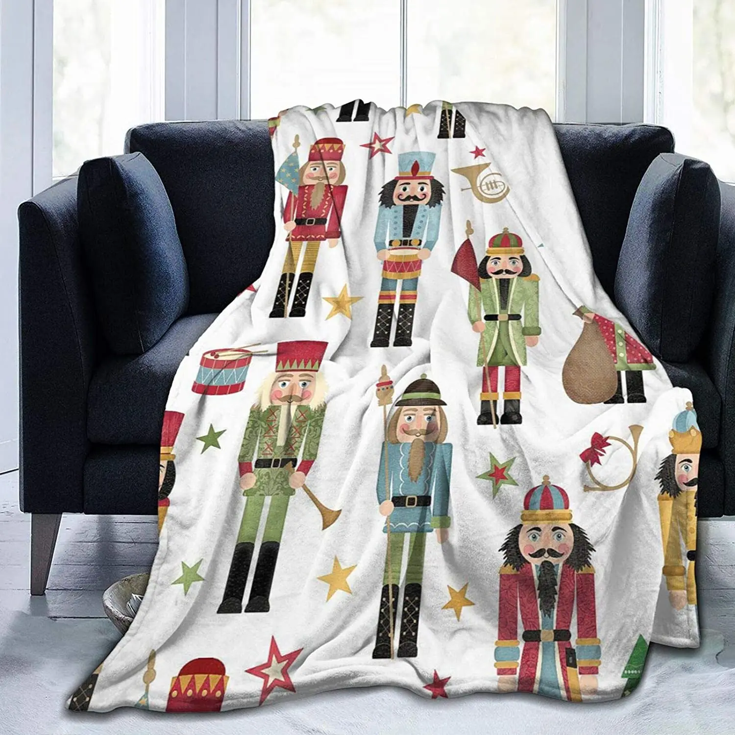 Throw Blanket Nutcracker Christmas Tree Star Fleece Throw Blanket Super Soft Warm Micro Fleece Blanket for Bed Soft Office
Throw Blanket Nutcracker Christmas Tree Star Fleece Throw Blanket Super Soft Warm Micro Fleece Blanket for Bed Soft Office