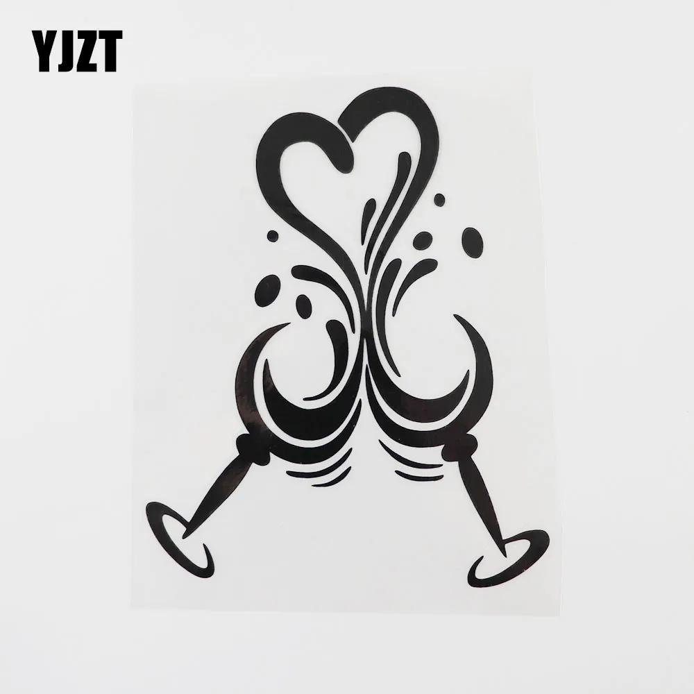 YJZT 11.7CM×14.6CM Goblet Car Sticker Creative Modeling Vinyl Decal Black/Silver 13E-0041 | Автомобили и мотоциклы