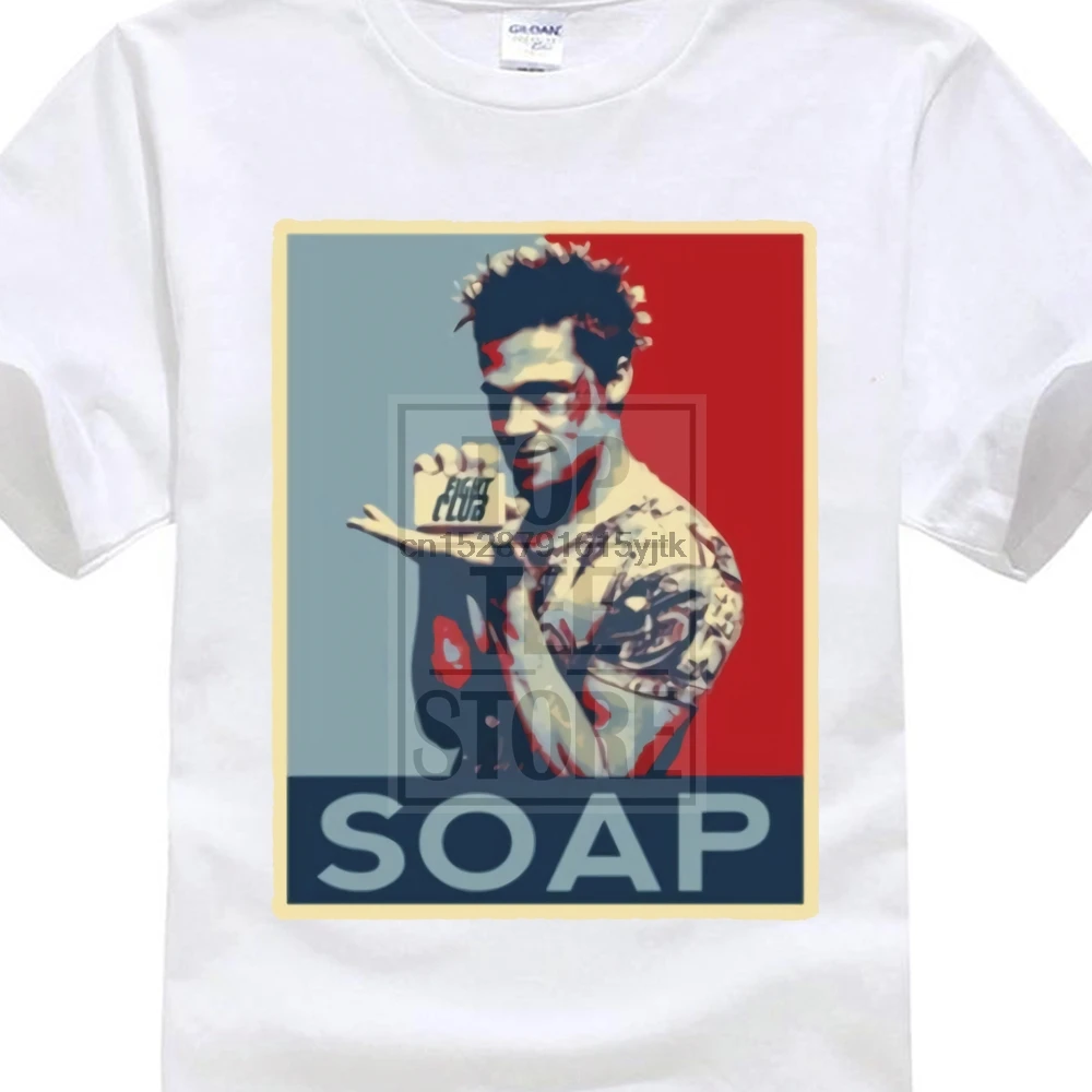 Летняя модная футболка с коротким рукавом изображением мыла бойцовского клуба