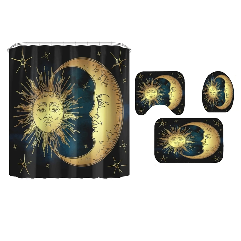 Abstract Star Moon and Sun Print Shower Curtain Waterproof Polyester Bathroom Curtains with 12 Hooks Bathroom Mat
Abstract Star Moon and Sun Print Shower Curtain Waterproof Polyester Bathroom Curtains with 12 Hooks Bathroom Mat