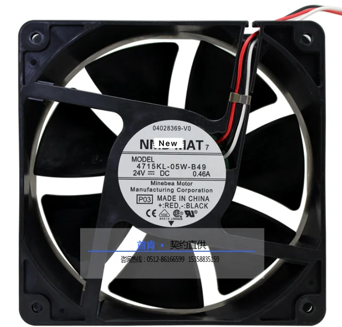 for NMB-MAT 4715KL-05W-B49 P03 DC 24V 0.46A 3-Wire 120X120X38mm Server Cooling Fan
for NMB-MAT 4715KL-05W-B49 P03 DC 24V 0.46A 3-Wire 120X120X38mm Server Cooling Fan