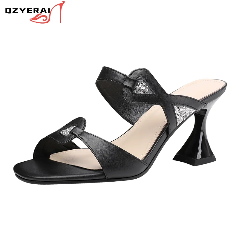 2021 European Summer Genuine Leather Women Slippers High Heels Sexy Sandals Fashion Party Casual Shoes 100% Cowhide Slippers
2021 European Summer Genuine Leather Women Slippers High Heels Sexy Sandals Fashion Party Casual Shoes 100% Cowhide Slippers