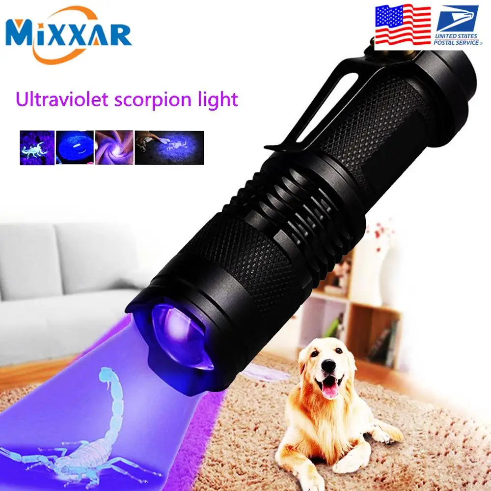 ZK20 Dropshipping Mini Zoomable 3 Modes Scorpion UV LED Flashlight Ultraviolet Torch Money Detector Pet Urine Stains Detecto
ZK20 Dropshipping Mini Zoomable 3 Modes Scorpion UV LED Flashlight Ultraviolet Torch Money Detector Pet Urine Stains Detecto