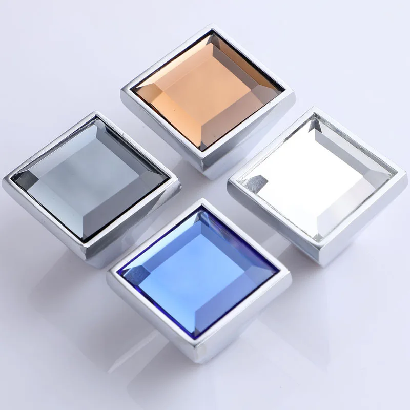 Модный квадратный синий прозрачный коричневый кремовый стеклянный ящик шкафчик