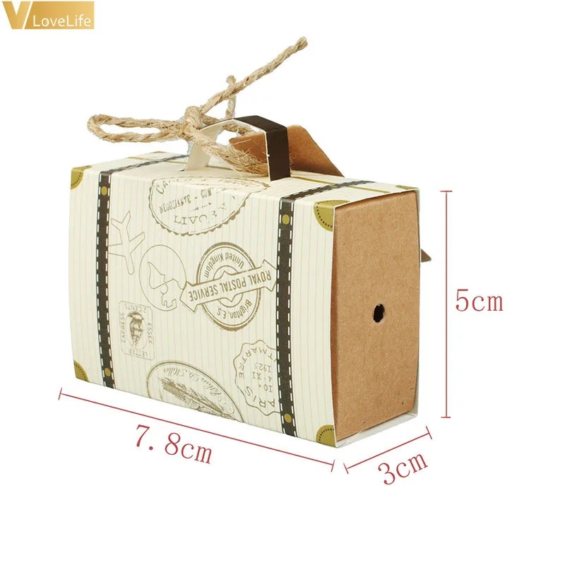 50Pcs Suitcase Kraft Paper Candy Box Travel Classic Theme Gifts Box Wedding Birthday Anniversary Favors For Party Baby Shower
50Pcs Suitcase Kraft Paper Candy Box Travel Classic Theme Gifts Box Wedding Birthday Anniversary Favors For Party Baby Shower