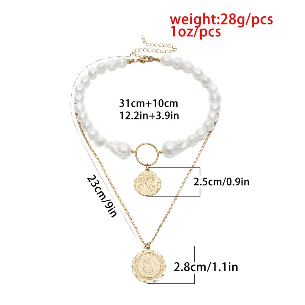 Female Elegant Personality Mix Necklace Multi Layer Profiled Pearl Rice Beads Collar Chain For Women Jewelry necklace women | Украшения и