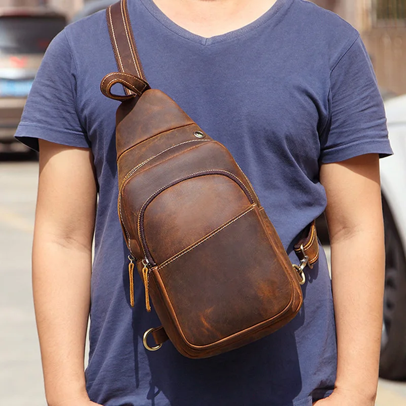 AETOO Crazy horse leather chest bag retro first layer cowhide men's shoulder messenger bag European and American personality fas
AETOO Crazy horse leather chest bag retro first layer cowhide men's shoulder messenger bag European and American personality fas