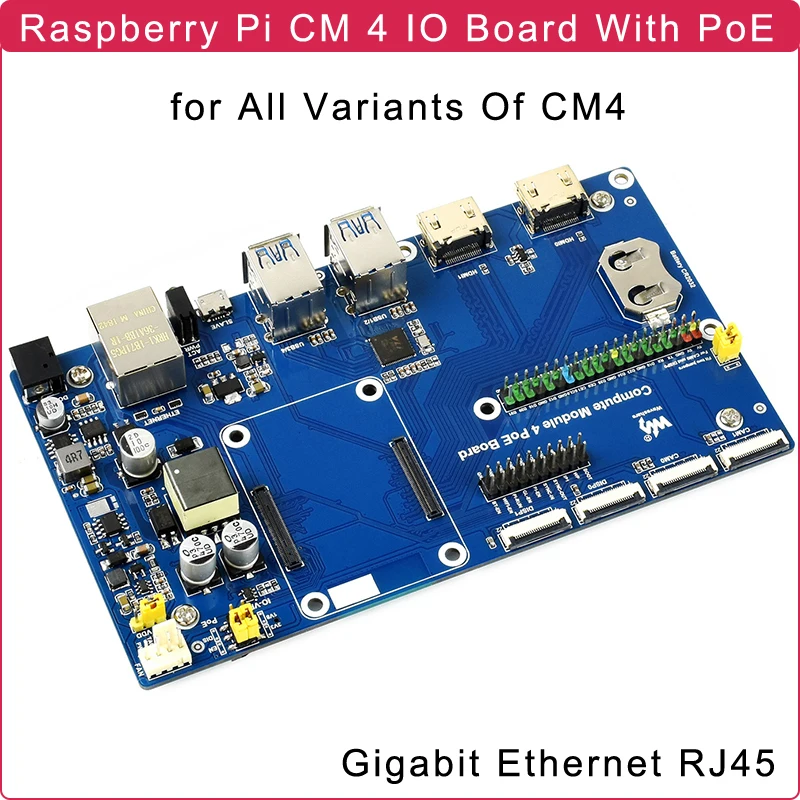 Плата IO Raspberry Pi CM4 с функцией PoE, Gigabit Ethernet RJ45 PoE для всех вариантов компьютерного модуля Raspberry Pi 4
Плата IO Raspberry Pi CM4 с функцией PoE, Gigabit Ethernet RJ45 PoE для всех вариантов компьютерного модуля Raspberry Pi 4