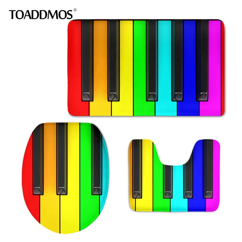 TOADDMOS Colorful Piano Printed Bathroom Accessories 3Pcs/Set Toilet Seat Cover Decorate Soft Carpet Comfortable Absorbent Mats
TOADDMOS Colorful Piano Printed Bathroom Accessories 3Pcs/Set Toilet Seat Cover Decorate Soft Carpet Comfortable Absorbent Mats