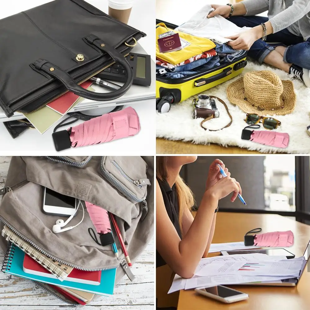 6 Ribs UV Protection Mini Travel Umbrella Lightweight Folding Parasol Umbrella for Sun and Rain Camping Equipment
6 Ribs UV Protection Mini Travel Umbrella Lightweight Folding Parasol Umbrella for Sun and Rain Camping Equipment