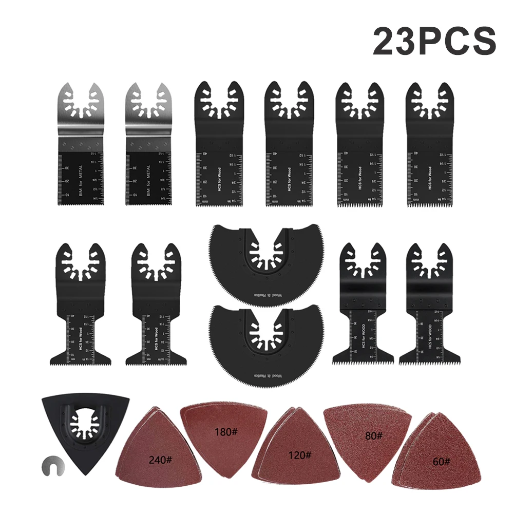 23pcs Universal Cutting Metal Wood Chipboard Woodworking Multi Functional Hybrid Quick Release Swing Saw Blade Set Manual
23pcs Universal Cutting Metal Wood Chipboard Woodworking Multi Functional Hybrid Quick Release Swing Saw Blade Set Manual