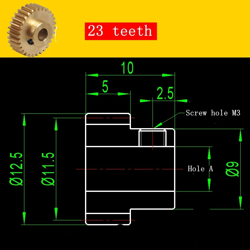 2pcs Copper gear boss 0.5 die 23 tooth metal small module DIY involute rack accessories gearbox transmission
2pcs Copper gear boss 0.5 die 23 tooth metal small module DIY involute rack accessories gearbox transmission