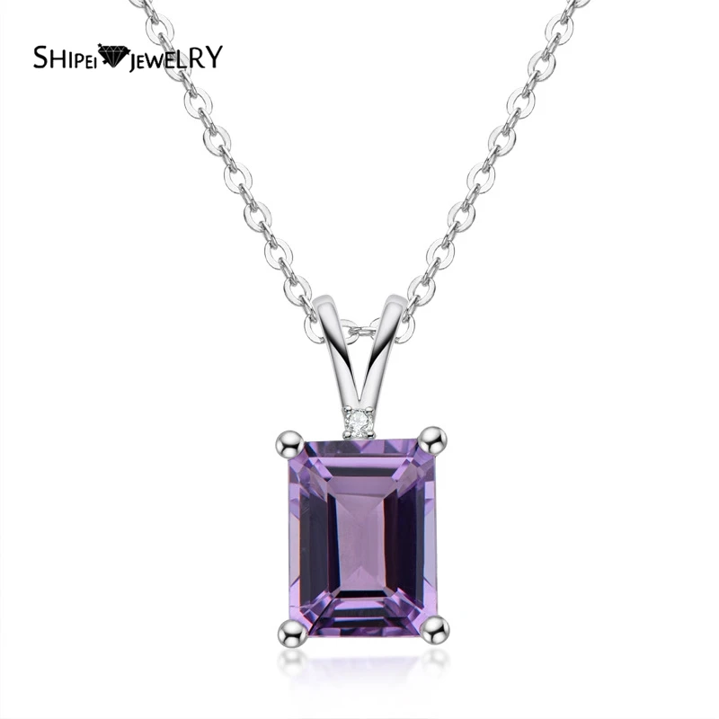 Shipei 925 Sterling Silver Natural Emerald Cut Blue Topaz Amethyst Gemstone Engagement Fine Jewelry Personality Pendant Necklace
Shipei 925 Sterling Silver Natural Emerald Cut Blue Topaz Amethyst Gemstone Engagement Fine Jewelry Personality Pendant Necklace