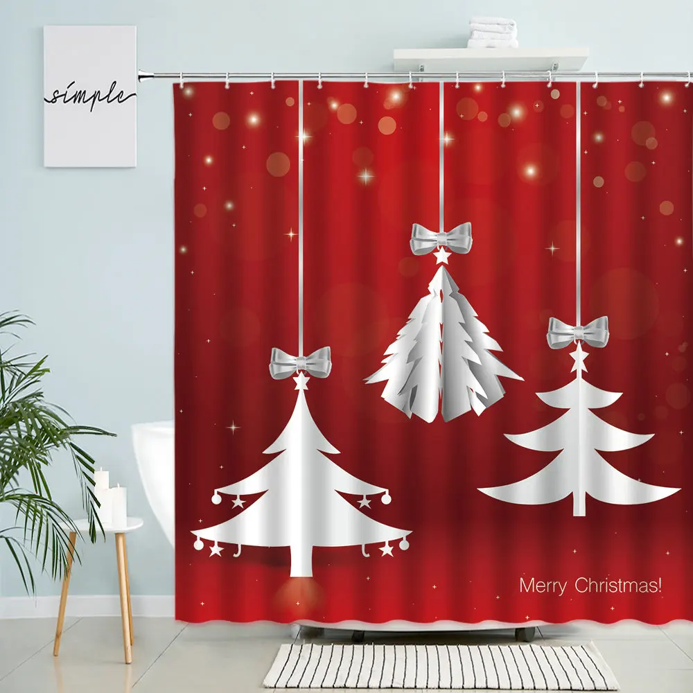 Merry Christmas Shower Curtain Xmas Tree Red White Abstract Pattern Winter New Year Theme Bathroom With Hook Waterproof Screen
Merry Christmas Shower Curtain Xmas Tree Red White Abstract Pattern Winter New Year Theme Bathroom With Hook Waterproof Screen