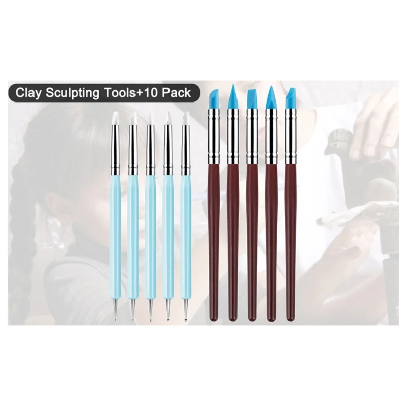 Silicone Clay Sculpting Tool 10Pcs Way Modeling Dotting Tool & 5 Size Clay Color Sculpting Shapers Pottery Clay Sculpt
Silicone Clay Sculpting Tool 10Pcs Way Modeling Dotting Tool & 5 Size Clay Color Sculpting Shapers Pottery Clay Sculpt