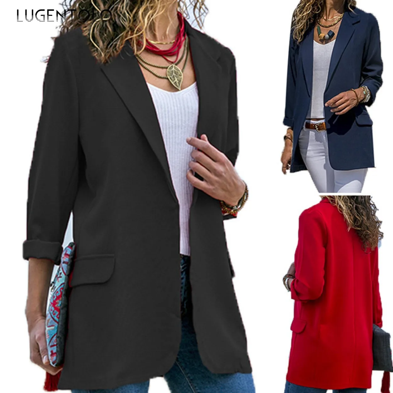 Lugentolo Elegant Blazer Women Casual Long Sleeve Notched Cardigan Blazers Summer Ladies Thin Simple Street Fashion Suits
Lugentolo Elegant Blazer Women Casual Long Sleeve Notched Cardigan Blazers Summer Ladies Thin Simple Street Fashion Suits