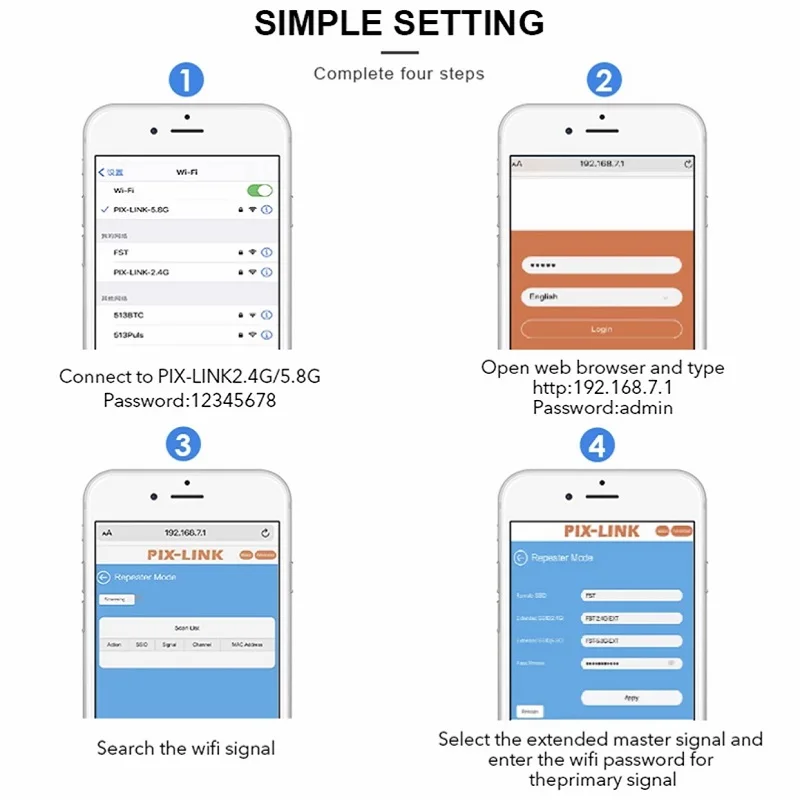 New 2.4G wi fi 300Mbps 5G 1200Mbps WiFi Repeater WPS Encryption Extender High Heat Dissipation Signal Amplifier Router Booster
New 2.4G wi fi 300Mbps 5G 1200Mbps WiFi Repeater WPS Encryption Extender High Heat Dissipation Signal Amplifier Router Booster