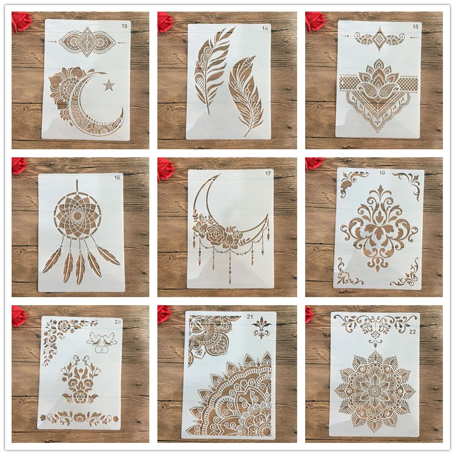 A4 29 * 21cm Mandala DIY Stencils Wall Painting Scrapbook Coloring Embossing Album Decorative Paper Card Template cake Stencil
A4 29 * 21cm Mandala DIY Stencils Wall Painting Scrapbook Coloring Embossing Album Decorative Paper Card Template cake Stencil