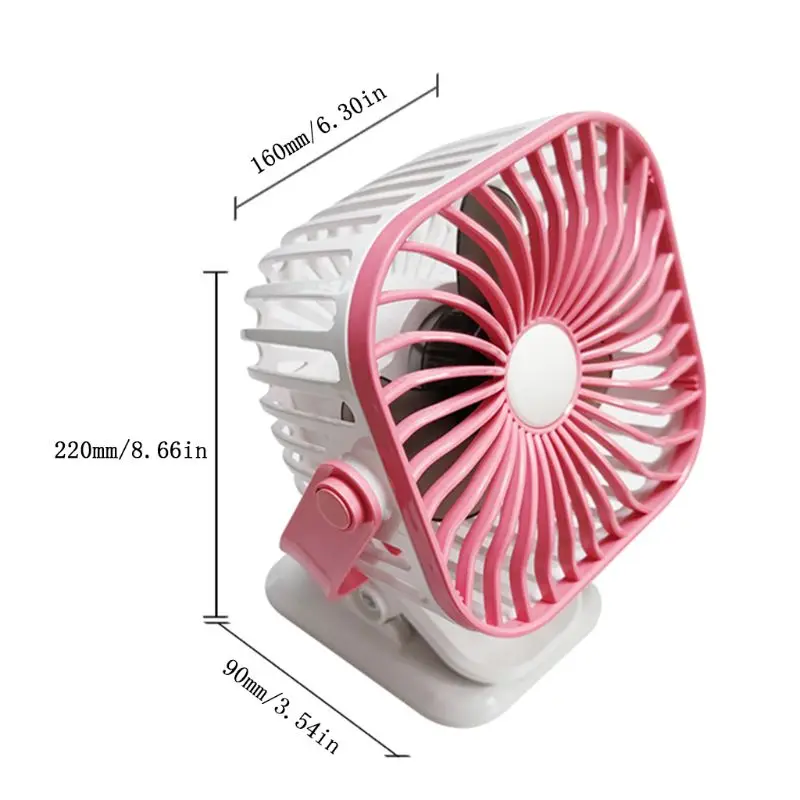 Portable Cool Fan Electric Mini USB Fan 3-Speed Quiet Summer Desktop Office Fan