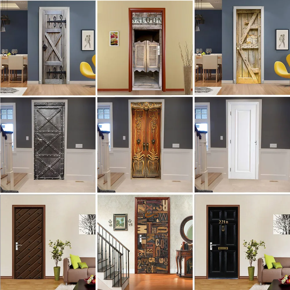 Retro Simulation Wooden Door 3D Wallpaper Self-adhesive Door Sticker Waterproof Removable PVC Mural Wall Sticker Home Decoration
Retro Simulation Wooden Door 3D Wallpaper Self-adhesive Door Sticker Waterproof Removable PVC Mural Wall Sticker Home Decoration