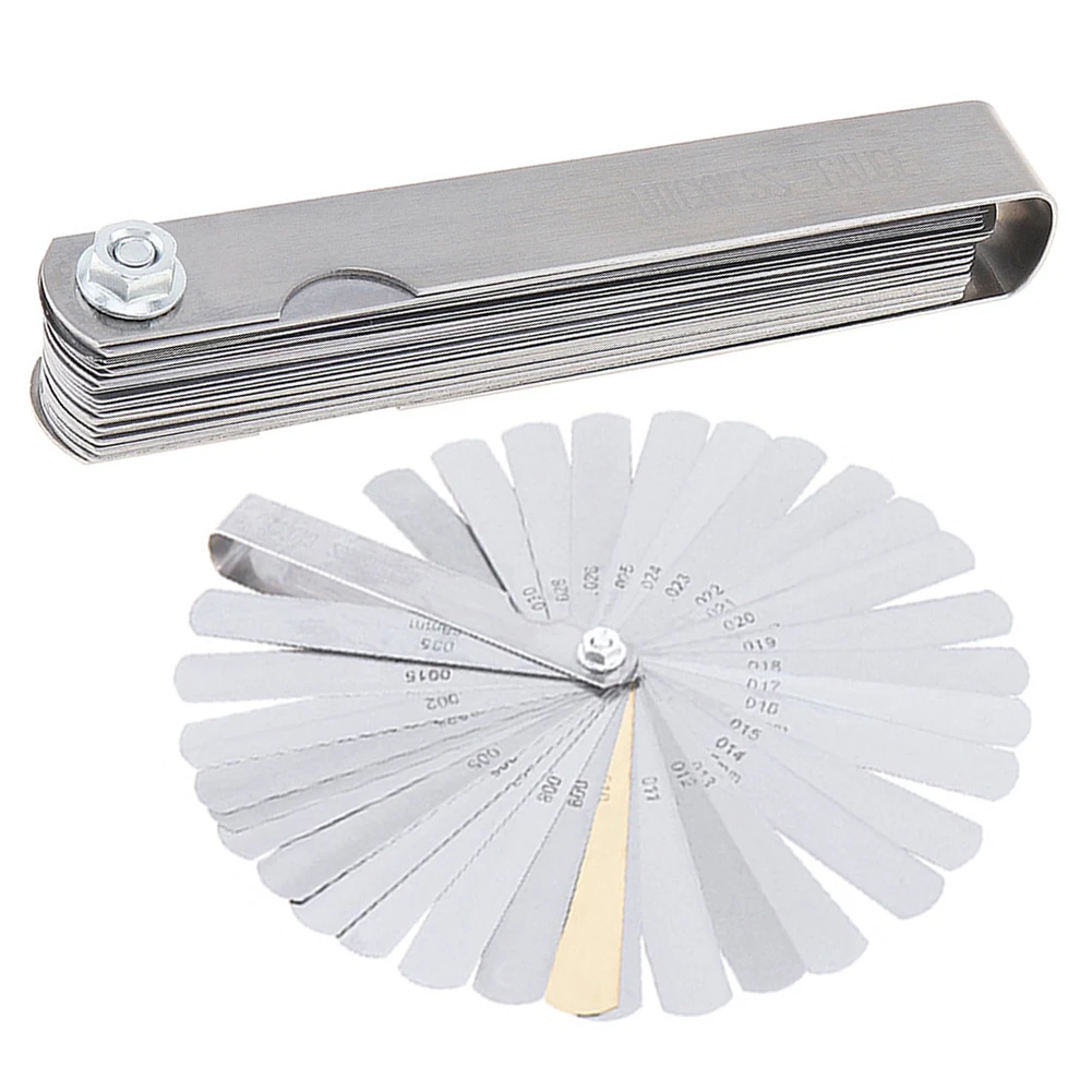 32-Blades Feeler Gauge Imperial Metric Guitar String Height Tool Measuring Luthier Tool Tune Up Gap Blade Tool
32-Blades Feeler Gauge Imperial Metric Guitar String Height Tool Measuring Luthier Tool Tune Up Gap Blade Tool