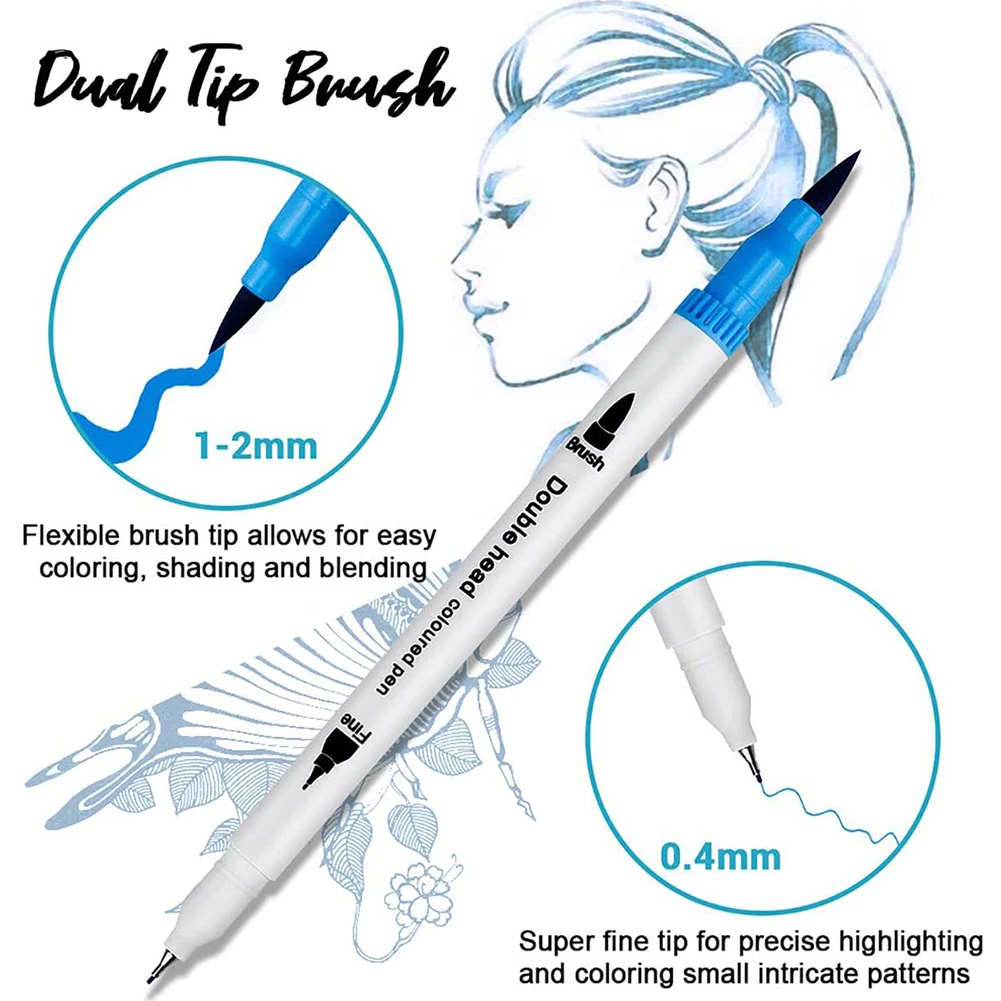 ALLOYSEED 36 Colors Double-headed Watercolor Pen Soft Brush Head Student Graffiti Coloring Pen Painting Drawing Art Supplies 
ALLOYSEED 36 Colors Double-headed Watercolor Pen Soft Brush Head Student Graffiti Coloring Pen Painting Drawing Art Supplies