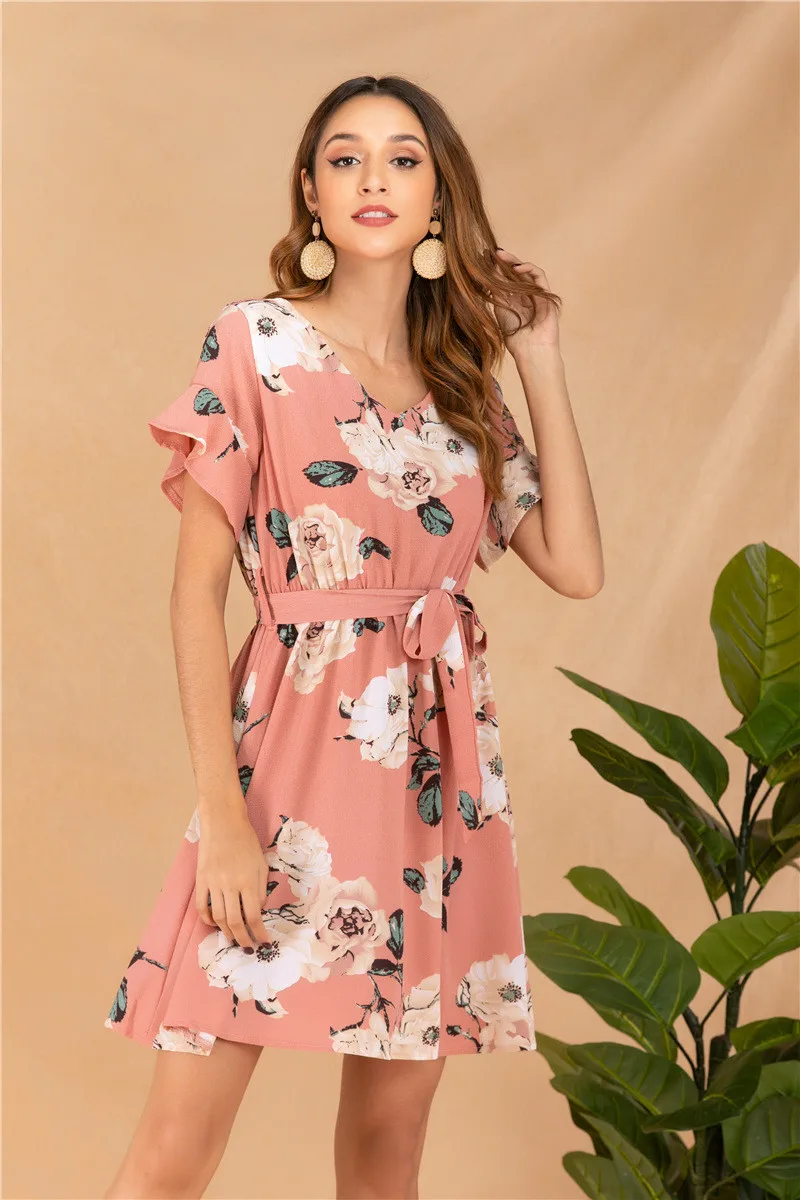 New Fashion Floral Chiffon Short Sleeve Beach Dress Women Casual Boho A-Line Summer Dress V-Neck Slim Loose Vestidos Robe Female
New Fashion Floral Chiffon Short Sleeve Beach Dress Women Casual Boho A-Line Summer Dress V-Neck Slim Loose Vestidos Robe Female