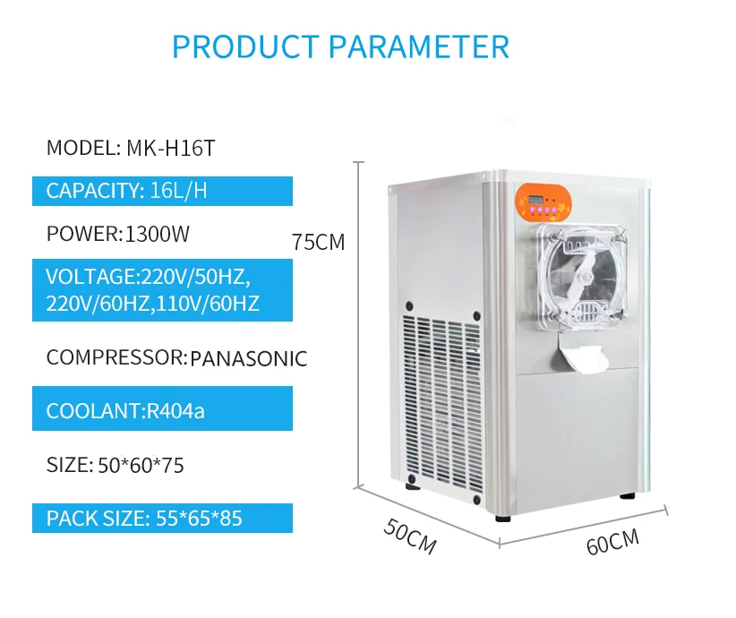 Hard Ice cream machine Free Shiping item Commercial Ice cream maker 12L/H Desktop Stainless steel Yogurt Machine Air-cooling
Hard Ice cream machine Free Shiping item Commercial Ice cream maker 12L/H Desktop Stainless steel Yogurt Machine Air-cooling
