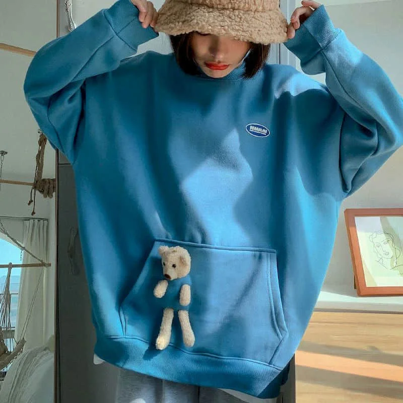 NiceMix Autumn Spring Loose Women Sweatshirt With a Bear Harajuku Pullovers Casual Fake 2 pieces Jumpers Female Clothes
NiceMix Autumn Spring Loose Women Sweatshirt With a Bear Harajuku Pullovers Casual Fake 2 pieces Jumpers Female Clothes