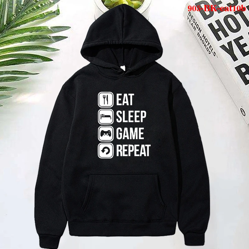 Толстовка Harajuku с капюшоном, с надписью «Eat Sleep Game Repeat Ulzzang», толстовки с карманами, пуловеры с длинным рукавом, свитшоты, Прямая поставка
Толстовка Harajuku с капюшоном, с надписью «Eat Sleep Game Repeat Ulzzang», толстовки с карманами, пуловеры с длинным рукавом, свитшоты, Прямая поставка