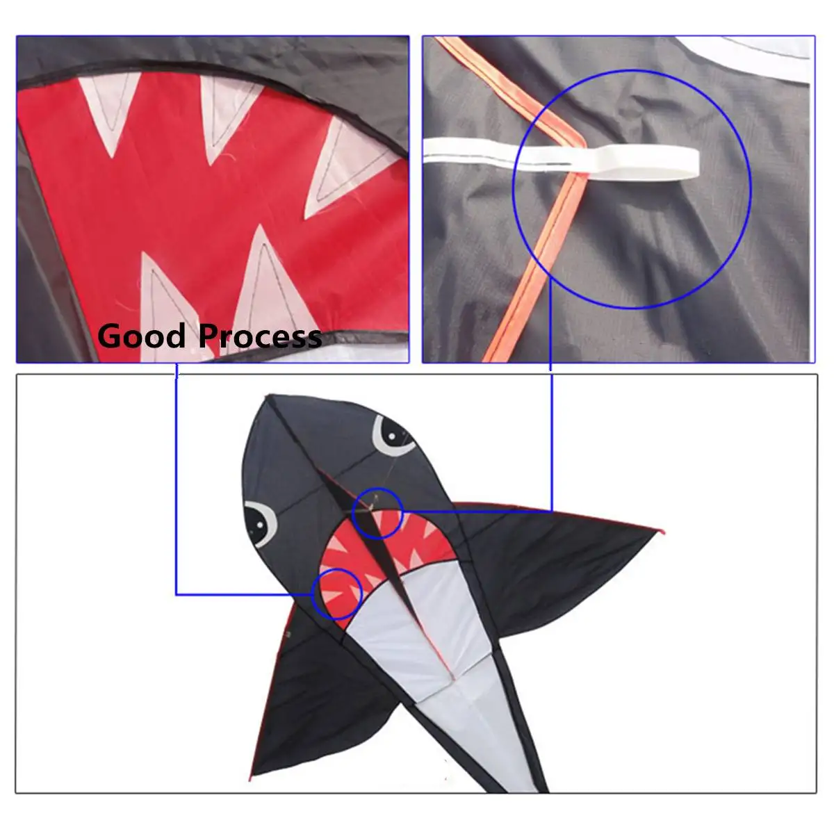 55/77 Inches Big Size Shark Kite Power Sport Huge Soft Kite Outdoor Toys Software Power Sport Flying Kite Outdoor Birthday Gift