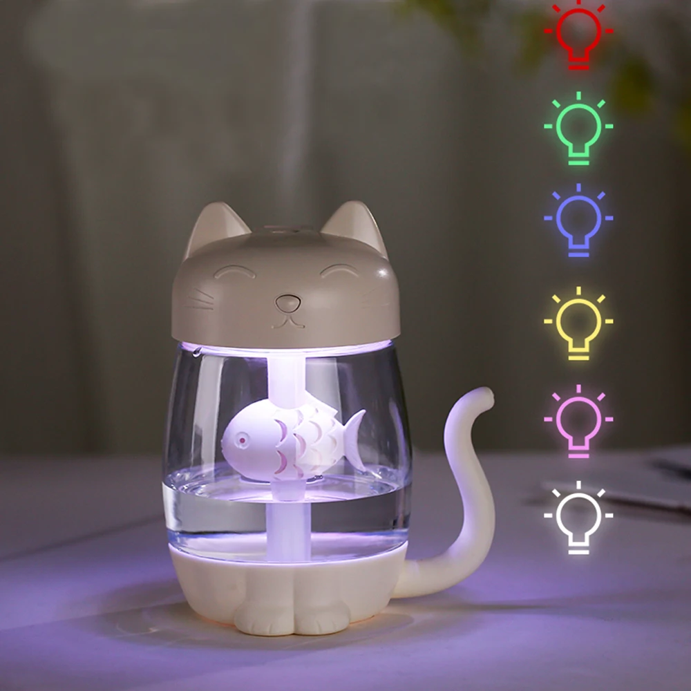 350ML Air Humidifier with Light Ultrasonic Adorable Cat Mini USB Humidificador Silent Color Light 3 In 1 Aroma Diffuser for Car
350ML Air Humidifier with Light Ultrasonic Adorable Cat Mini USB Humidificador Silent Color Light 3 In 1 Aroma Diffuser for Car