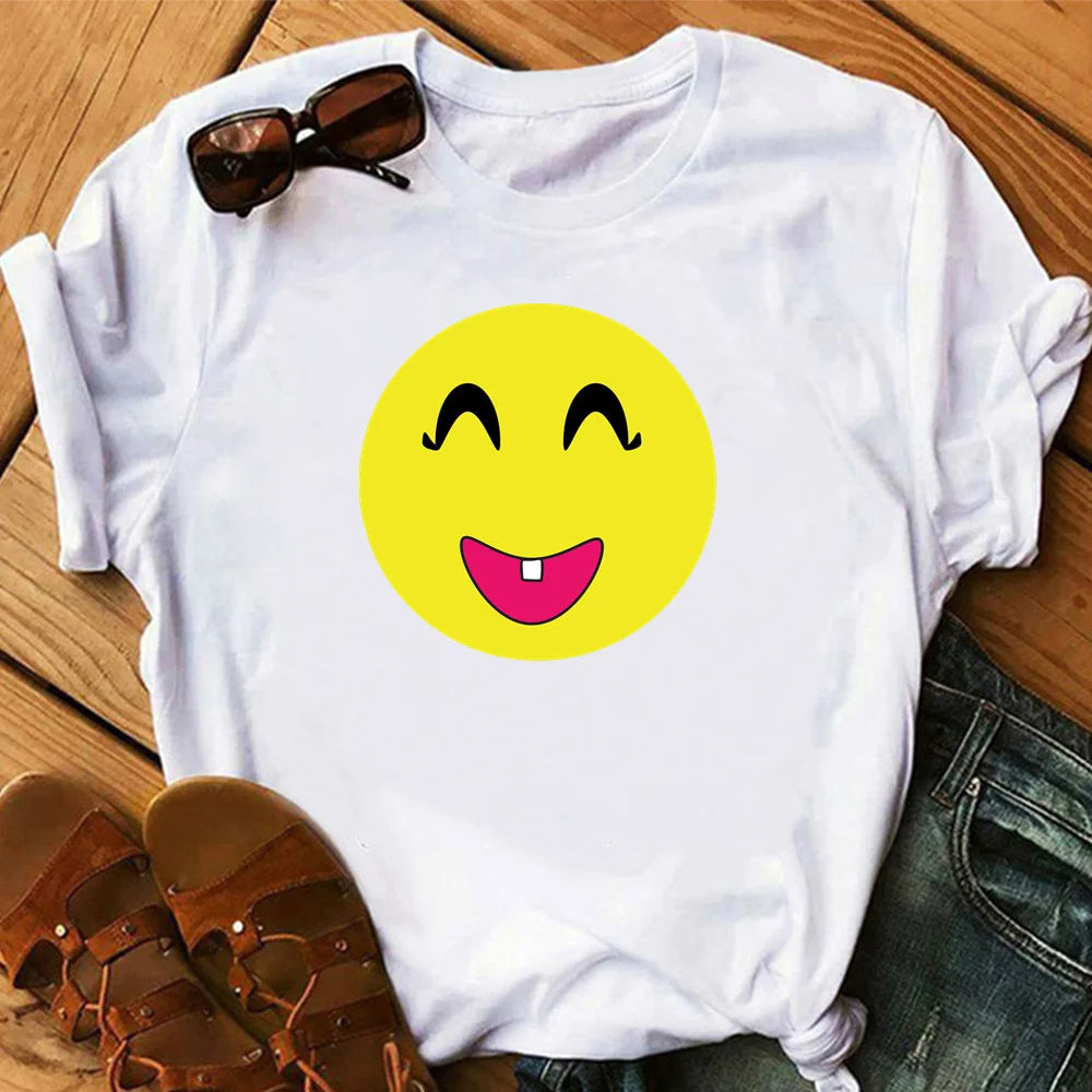 Smiley Print T Shirt Women Fashion T-shirt Graphic Cute Cartoon Tshirt Korean Style Top Tees Female TX9240
Smiley Print T Shirt Women Fashion T-shirt Graphic Cute Cartoon Tshirt Korean Style Top Tees Female TX9240