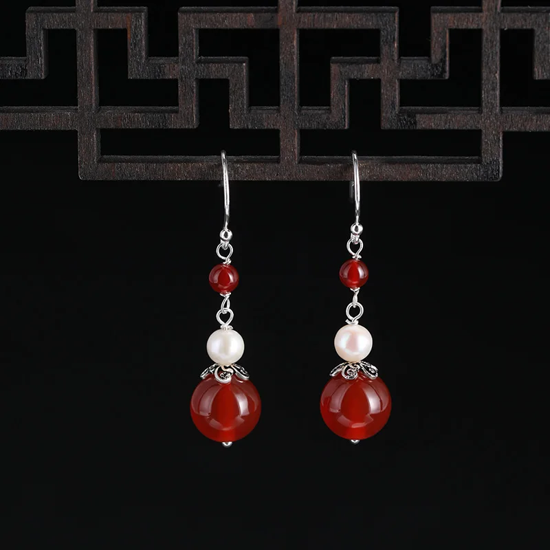 S925 Sterling Silver Natural Small pearl red agated Long Tassel Earrings Wedding Gift Women Jewelry diy stud earrings
S925 Sterling Silver Natural Small pearl red agated Long Tassel Earrings Wedding Gift Women Jewelry diy stud earrings