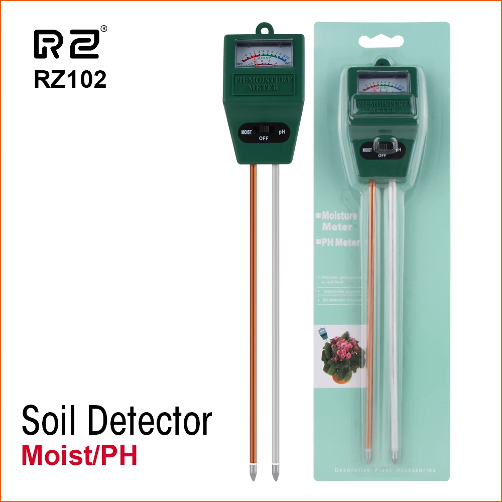 

RZ Soil Moisture Humidity Hygrometer Measuring Mini PH Meter Soil Moisture Monitor Gardening Plant Farming Light Sunlight Tester