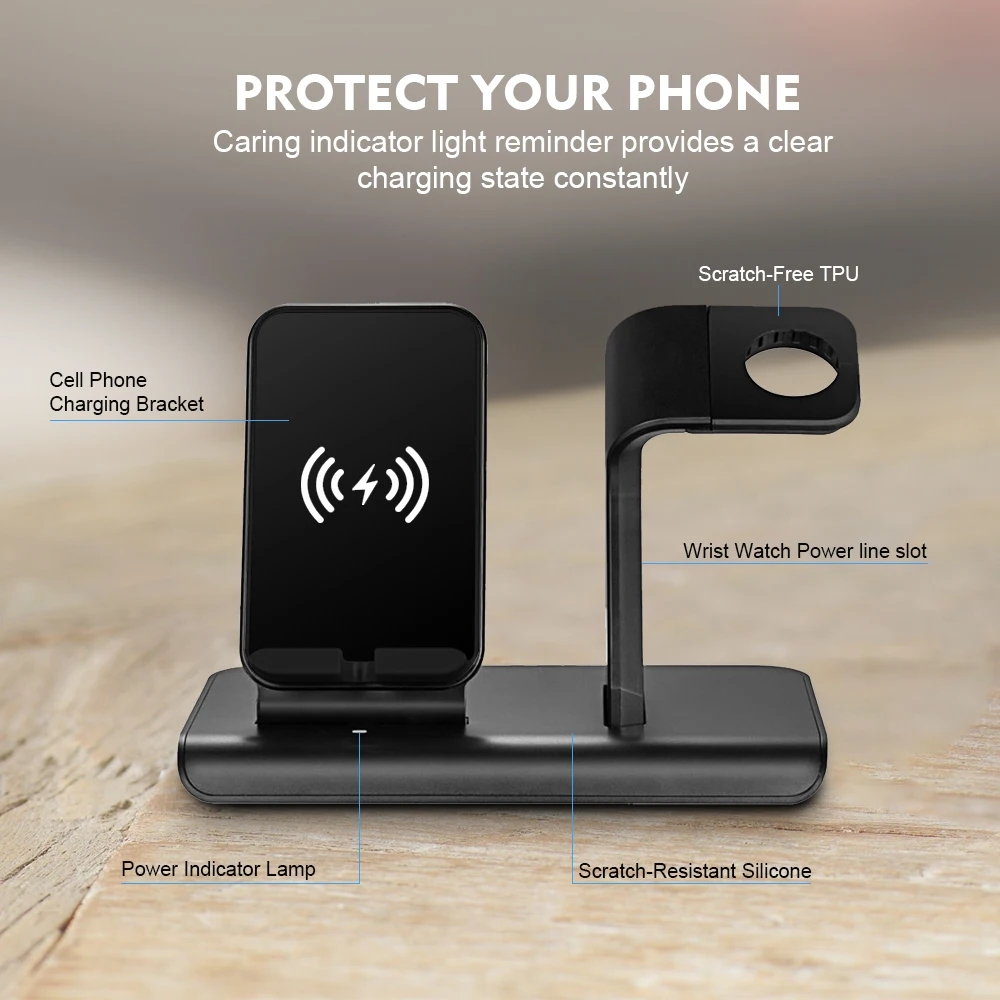 Qi Беспроводное зарядное устройство для Apple Watch 5 4 3 2 iPhone 11 Pro XS Max X XR 8 Samsung S10 S9 QC 0 USB
