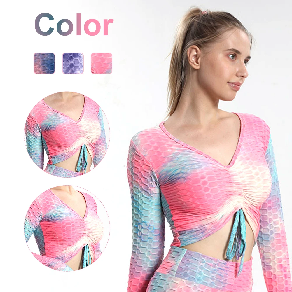 Women Yoga Top Long Sleeve T-Shirt Crop Top Tie Dye Wire-Free Push Up Running Fitness Gym Shirt Sports Athletic Cloth Activewear
Women Yoga Top Long Sleeve T-Shirt Crop Top Tie Dye Wire-Free Push Up Running Fitness Gym Shirt Sports Athletic Cloth Activewear