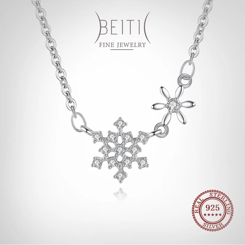 Beitil Classic 925 Sterling Silver Dazzling Zircon Snowflakes Flower Necklace For Women Wedding Engagement Fine Female Jewelry
Beitil Classic 925 Sterling Silver Dazzling Zircon Snowflakes Flower Necklace For Women Wedding Engagement Fine Female Jewelry